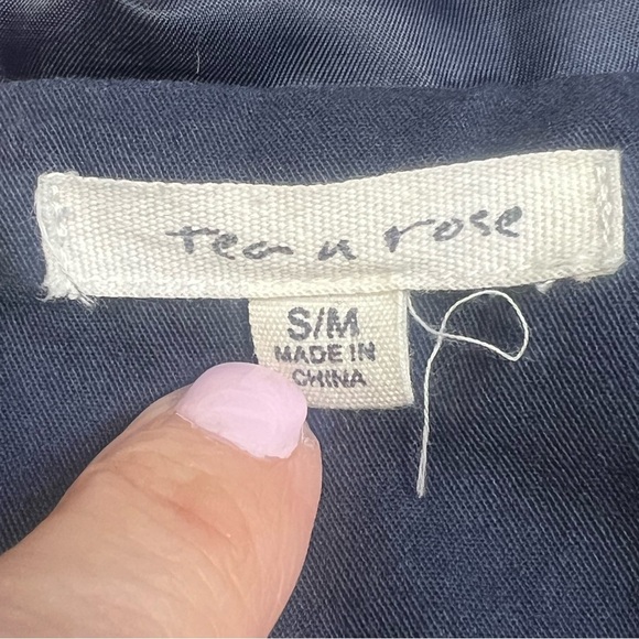 Tea N Rose Hooded Utility Trench Coat Jacket Floral Embroidery Boho Size S/M - Picture 7 of 11